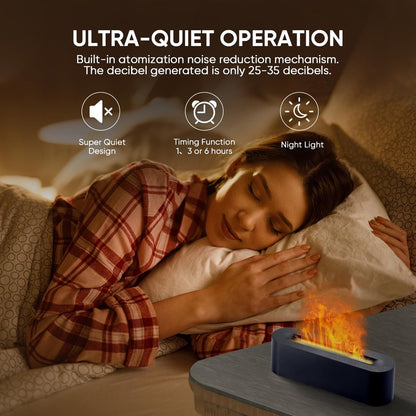 YALEDI Duftöl-Diffusor, Kaminfeuer Flammen Öldiffusor, 150 ml Ultraschall-Kaltnebel Aromatherapie-Luftbefeuchter, Duft-Aroma-Diffusor mit 7 Farben Licht, Timer & Auto-Abschaltung für Zuhause, Raum (Schwarz)