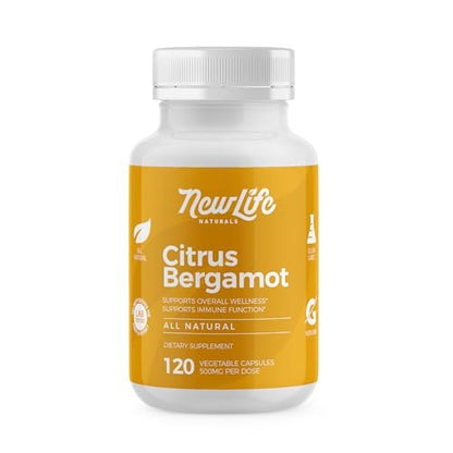 NewLife Naturals Citrus Bergamot Nahrungsergänzung 500 mg zur Unterstützung des Cholesterinspiegels - 120 vegane Kapseln