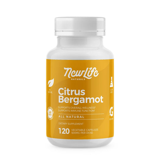 NewLife Naturals Citrus Bergamot Nahrungsergänzung 500 mg zur Unterstützung des Cholesterinspiegels - 120 vegane Kapseln