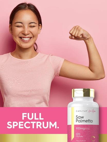 Carlyle Sägepalme für Frauen | 120 Kapseln | Vollspektrum-Extrakt | Nicht-GVO, glutenfrei | Für Sie