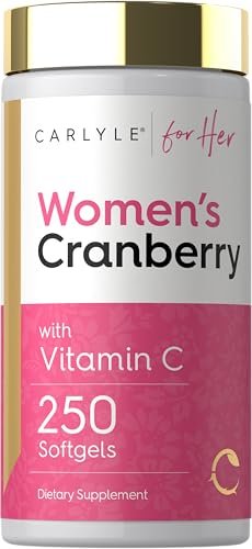 Carlyle Cranberry Pillen für Frauen | 250 Softgels | Konzentrierter Extrakt mit Vitamin C und E | Non-GMO, Glutenfrei