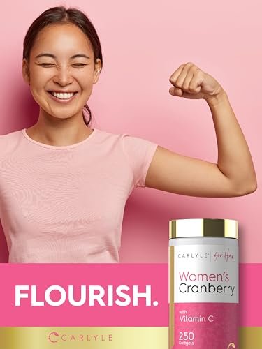 Carlyle Cranberry Pillen für Frauen | 250 Softgels | Konzentrierter Extrakt mit Vitamin C und E | Non-GMO, Glutenfrei