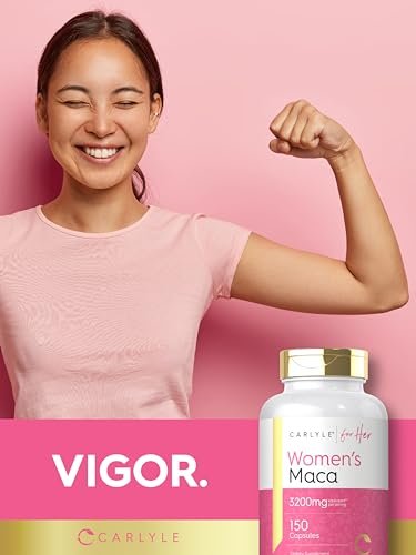 Carlyle Maca Root Kapseln für Frauen | 150 Stück | Nicht-GVO, Glutenfrei | Nahrungsergänzungsmittel für Sie