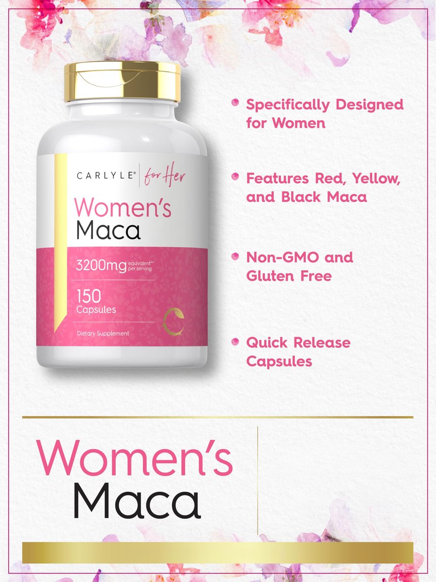Carlyle Maca Root Kapseln für Frauen | 150 Stück | Nicht-GVO, Glutenfrei | Nahrungsergänzungsmittel für Sie