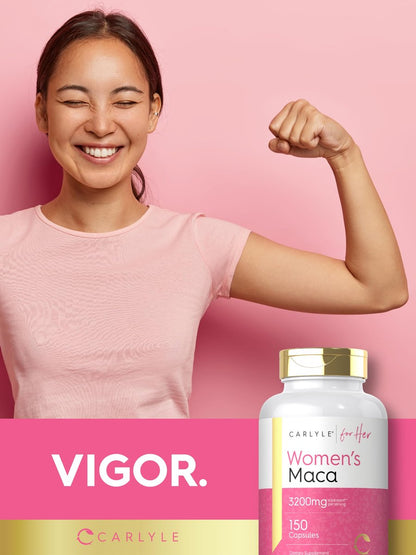 Carlyle Maca Root Kapseln für Frauen | 150 Stück | Nicht-GVO, Glutenfrei | Nahrungsergänzungsmittel für Sie