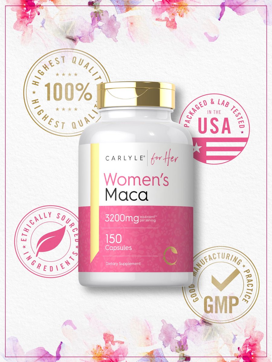Carlyle Maca Root Kapseln für Frauen | 150 Stück | Nicht-GVO, Glutenfrei | Nahrungsergänzungsmittel für Sie