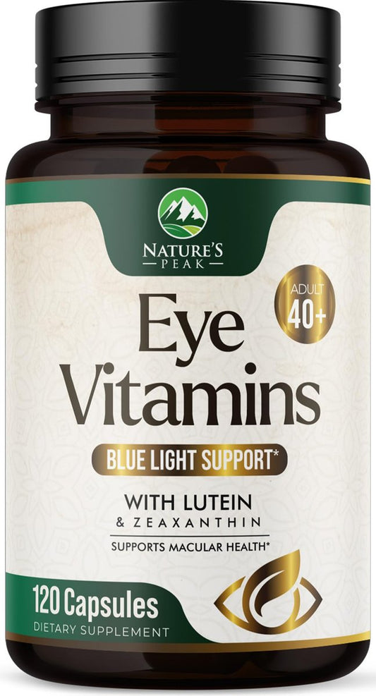 Nature's Peak 3-fach Stärke Augen Vitamin mit Lutein und Zeaxanthin - Unterstützt Sehkraft, Makulagesundheit & trockene Augen - mit Zink, Vitamin C, E & Mineralien - 120 Kapseln