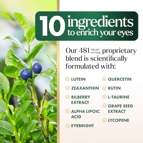 Nature's Peak 3-fach Stärke Augen Vitamin mit Lutein und Zeaxanthin - Unterstützt Sehkraft, Makulagesundheit & trockene Augen - mit Zink, Vitamin C, E & Mineralien - 120 Kapseln