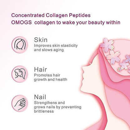 OMOGS Kollagen-Peptide-Pulver mit Präbiotika & Cranberry-Extrakt – Hydrolysiertes Kollagen für Haar, Haut, Nägel, Knochen & Verdauung – Grass-fed, Non-GMO – für Frauen & Männer