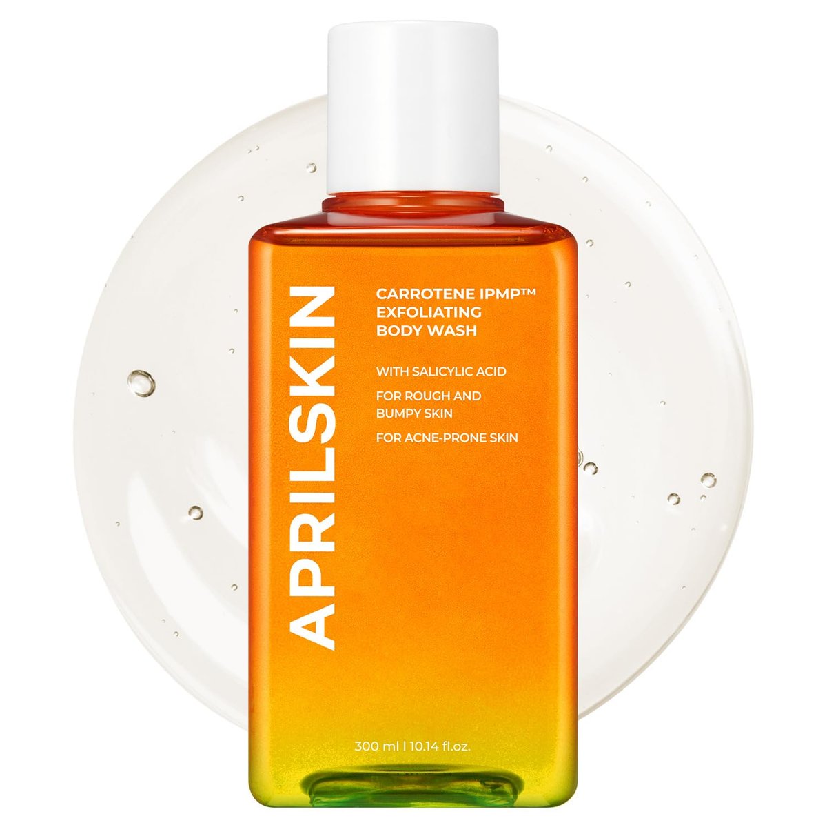 APRILSKIN Carrotene IPMP™ Peeling-Duschgel | Salicylsäure Duschgel gegen raue & unebene Haut, Körperakne, Keratosis Pilaris mit Niacinamid & Ceramiden | Vegan & tierversuchsfrei | 300 ml
