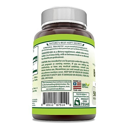 Herbal Secrets Bromelain 500 mg Tabletten - 60 Tabletten, Non-GMO, Glutenfrei, Hergestellt in den USA