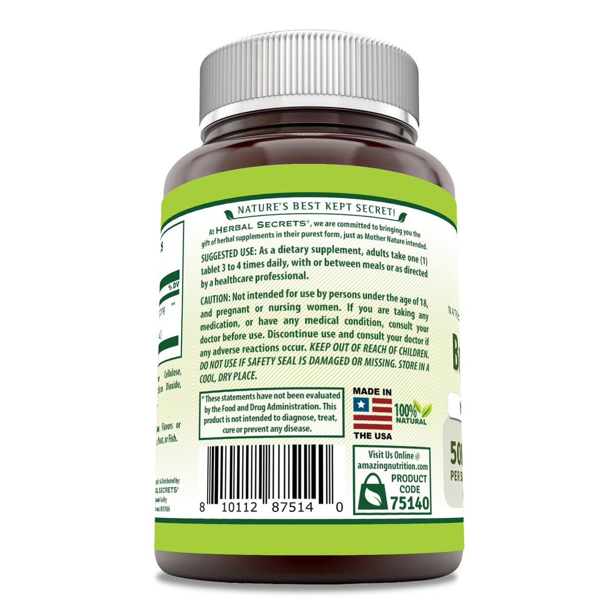 Herbal Secrets Bromelain 500 mg Tabletten - 60 Tabletten, Non-GMO, Glutenfrei, Hergestellt in den USA