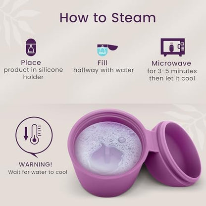 EcoBlossom Wiederverwendbare Menstruationstasse mit Aufbewahrungsbox – Medizinisches Silikon, 12 Stunden Schutz, Große Größe (2er-Pack)