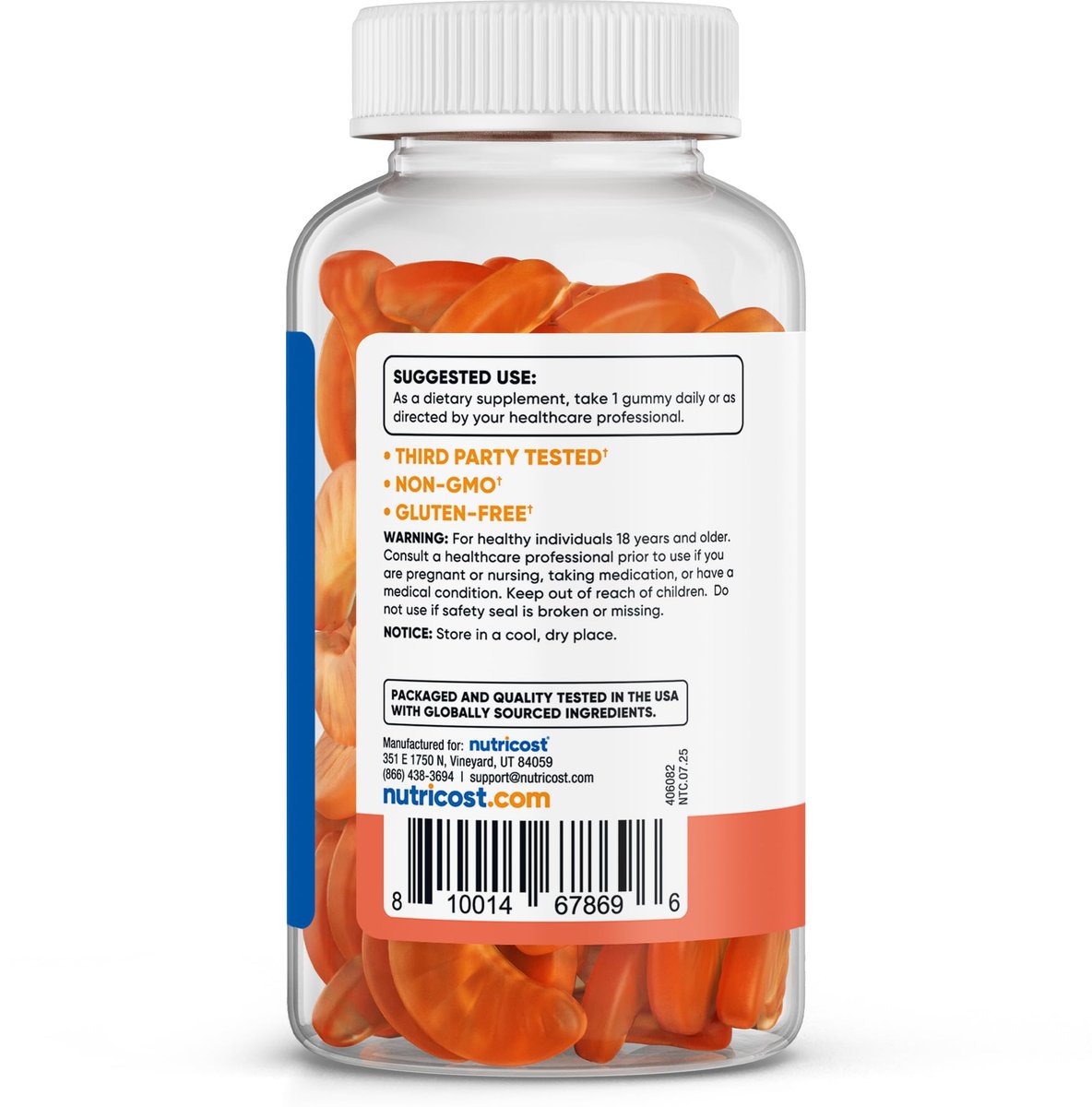 Nutricost Folsäure (Vitamin B9) Vegane Gummibärchen – 120 Stück, 1 mg Folsäure pro Portion – Nahrungsergänzung für Männer & Frauen