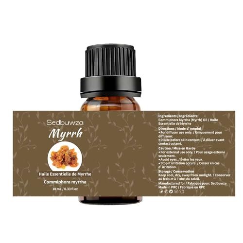 Sedbuwza Myrrhe & Weihrauch Ätherisches Öl Set, Myrrhe Duftöl Weihrauch Duftöl für Diffuser, Aromatherapie, Massage, Seife, Kerzenherstellung 2 x 10 ml