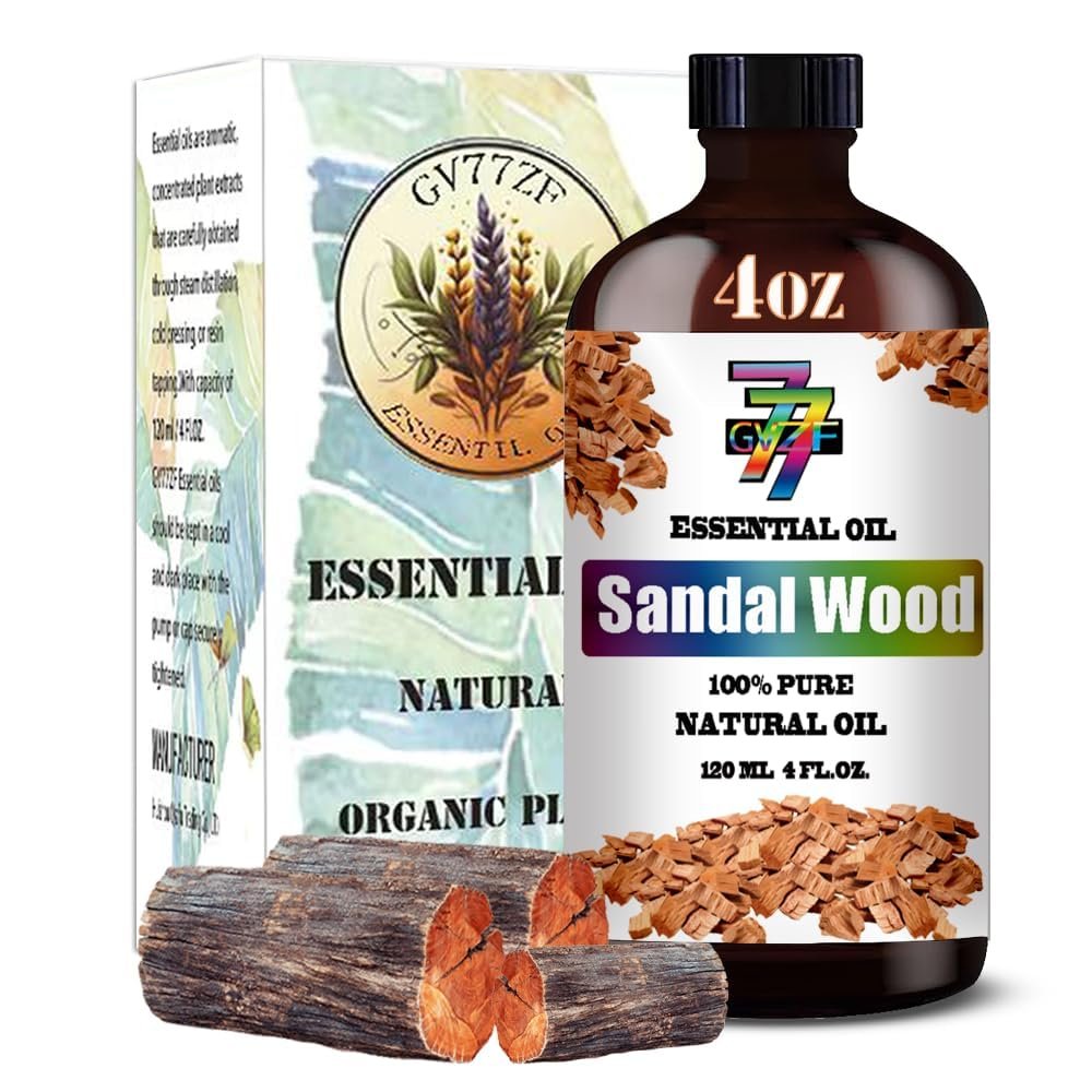 Sandelholz Ätherisches Öl – Warmes Sandelholzöl für Diffuser, DIY Kerzen, Seife, Luftbefeuchter, Yoga, Geschenk – 120 ml