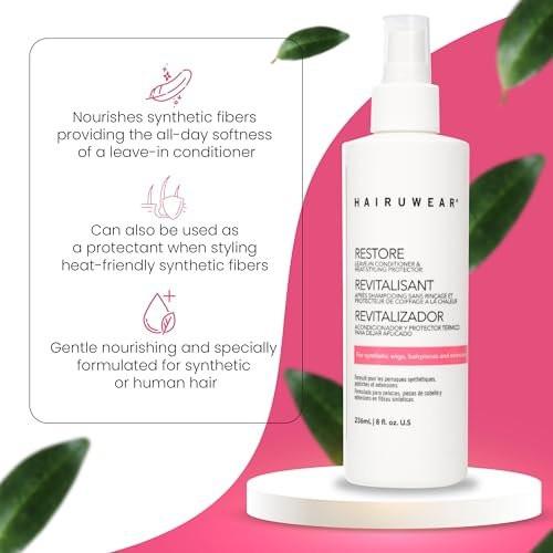 Shampoo & Conditioner Set mit Haarpflegespray - Pflege für synthetische Perücken, Haarteile & Extensions, 8 Fl Oz (Set)