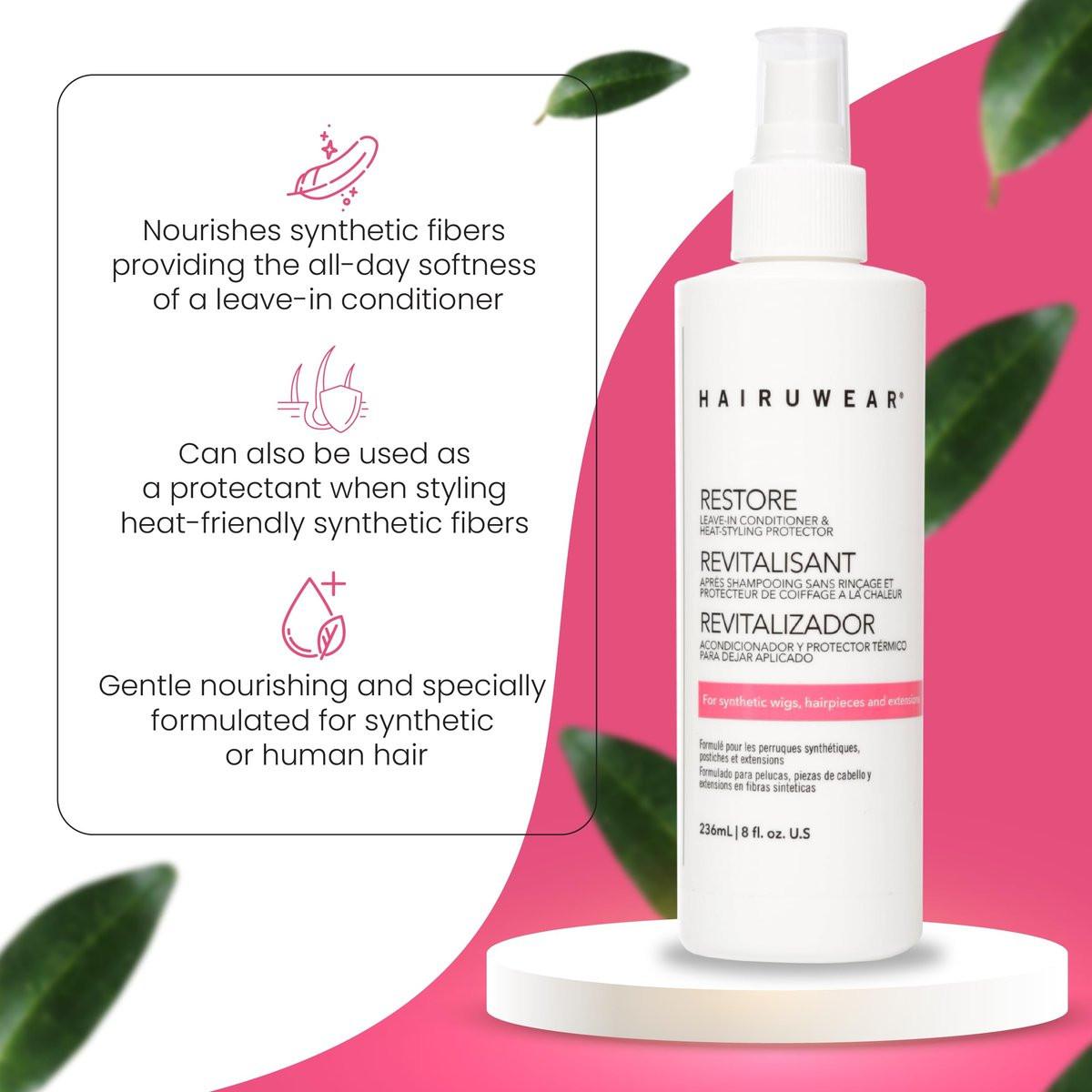 Shampoo & Conditioner Set mit Haarpflegespray - Pflege für synthetische Perücken, Haarteile & Extensions, 8 Fl Oz (Set)