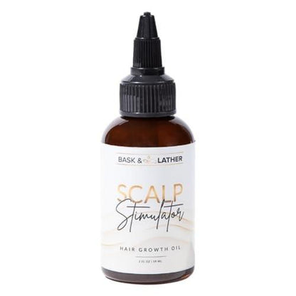 Bask & Lather Scalp Stimulator Haarwachstumsöl mit Minze und Rosmarin, kaltgepresst, mit Traubenkernöl, organisch, natürlich, für alle Haartypen, 60 ml