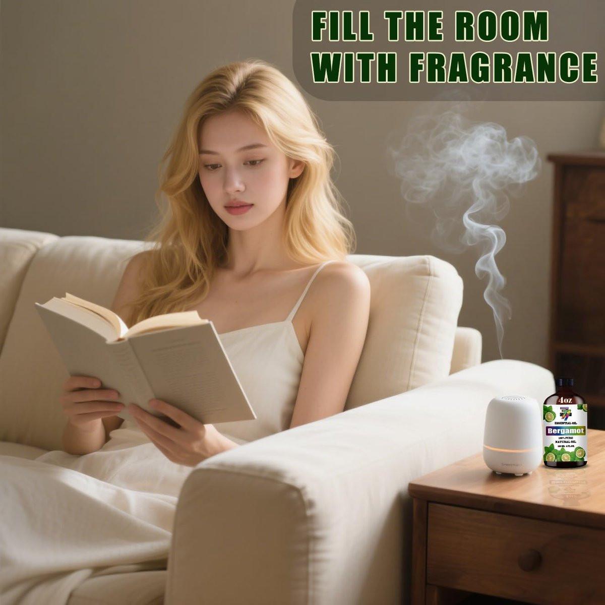 Bergamot Ätherisches Öl – Stimmungsaufhellendes Bergamotteöl für Diffuser, DIY-Kerzen, Seife, Luftbefeuchter, Zuhause, Geschenk – 120 ml (4 fl oz) – GV77ZF