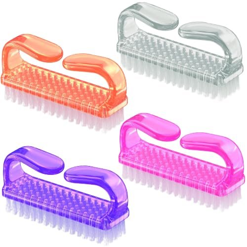4er-Set Nagelbürsten für den täglichen Gebrauch – 4 verschiedene Arten von Fingerbürsten mit Kunststoffgriff – Nagelreiniger für Männer und Frauen