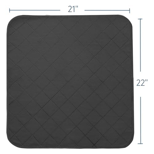 Wasserdichte Inkontinenz-Stuhlauflagen, 4er-Pack wiederverwendbare Sitzschutzpads 22" x 21", waschbare Stuhlschutzbezüge, saugfähige Inkontinenzunterlage für Bett, Rollstuhl, Kind & Haustier - Schwarz