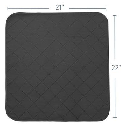 Wasserdichte Inkontinenz-Stuhlauflagen, 4er-Pack wiederverwendbare Sitzschutzpads 22" x 21", waschbare Stuhlschutzbezüge, saugfähige Inkontinenzunterlage für Bett, Rollstuhl, Kind & Haustier - Schwarz