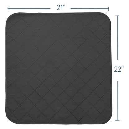 Wasserdichte Inkontinenz-Stuhlauflagen, 4er-Pack wiederverwendbare Sitzschutzpads 22" x 21", waschbare Stuhlschutzbezüge, saugfähige Inkontinenzunterlage für Bett, Rollstuhl, Kind & Haustier - Schwarz