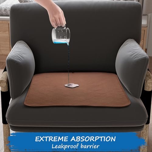 Wasserdichte Inkontinenz-Schutzbezüge für Stühle, Waschbar, 22" x 21", 2er-Pack, Braun