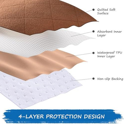 Wasserdichte Inkontinenz-Schutzbezüge für Stühle, Waschbar, 22" x 21", 2er-Pack, Braun