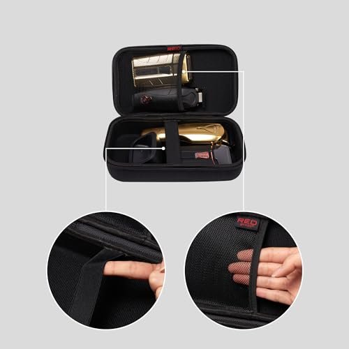 RED by Kiss Herrenpflege-Organizer-Tasche für Reisen, schwarz – EVA-Kosmetiktasche mit Hartreißverschluss, Tragegriff und wasserabweisendem Außenmaterial