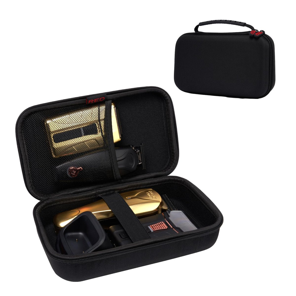 RED by Kiss Herrenpflege-Organizer-Tasche für Reisen, schwarz – EVA-Kosmetiktasche mit Hartreißverschluss, Tragegriff und wasserabweisendem Außenmaterial