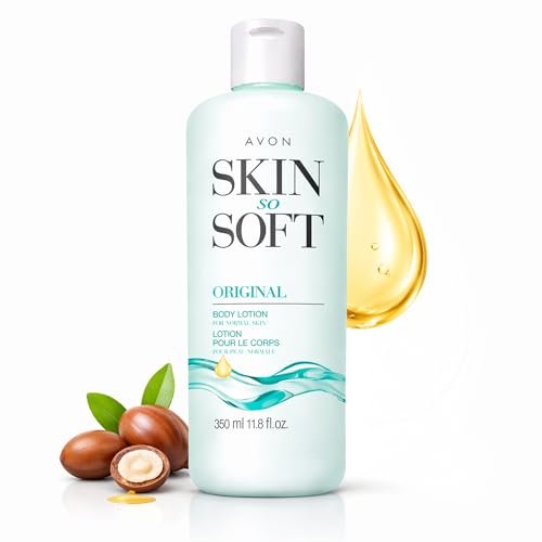AVON Skin So Soft Original Body Lotion für Frauen – Parabenfreie Hand- und Körperlotion für trockene Haut mit Jojobaöl, nicht fettend, leichte Feuchtigkeitspflege, 24-Stunden-Feuchtigkeit, 350 ml
