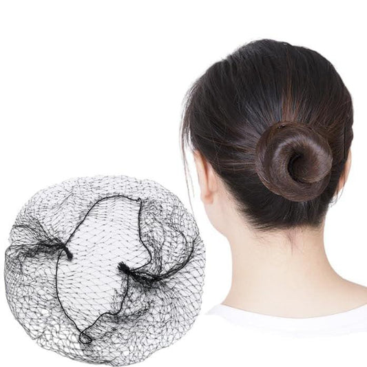 100 Stück 28 Zoll unsichtbare Haarnetze, Duttnetz mit elastischem Rand, Haarnetz für Dutt, Schlafen & Küche, Schwarz