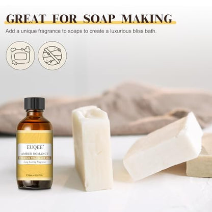 EUQEE Amber Romance Duftöle – 60 ml Essential Oil für Diffuser, Kerzenherstellung, DIY Seife mit Glaspipette