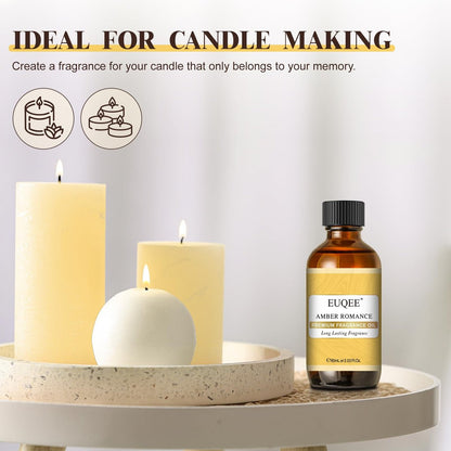 EUQEE Amber Romance Duftöle – 60 ml Essential Oil für Diffuser, Kerzenherstellung, DIY Seife mit Glaspipette