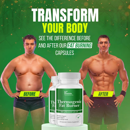 Thermischer Fatburner für Frauen und Männer – Appetitzügler zur Gewichtsabnahme – mit Grüntee-Extrakten gegen Blähungen – Stoffwechsel-Booster – 2er-Pack