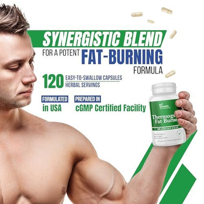 Thermischer Fatburner für Frauen und Männer – Appetitzügler zur Gewichtsabnahme – mit Grüntee-Extrakten gegen Blähungen – Stoffwechsel-Booster – 2er-Pack
