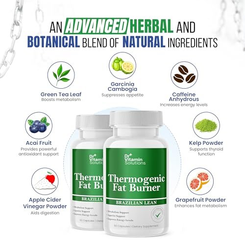 Thermischer Fatburner für Frauen und Männer – Appetitzügler zur Gewichtsabnahme – mit Grüntee-Extrakten gegen Blähungen – Stoffwechsel-Booster – 2er-Pack