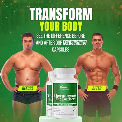 Thermischer Fatburner für Frauen und Männer – Appetitzügler zur Gewichtsabnahme – mit Grüntee-Extrakten gegen Blähungen – Stoffwechsel-Booster – 2er-Pack