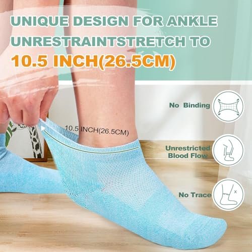 Bulinlulu Diabetikersocken für Damen und Herren – 6 Paar Bambus-Viskose, nicht einschnürend, Knöchelsocken, Größe 6–9 / 9–11 (Rein-Mittel)
