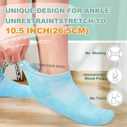 Bulinlulu Diabetikersocken für Damen und Herren – 6 Paar Bambus-Viskose, nicht einschnürend, Knöchelsocken, Größe 6–9 / 9–11 (Rein-Mittel)