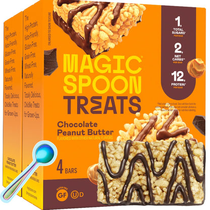 Magic Spoon Treats - 8 Glutenfreie Proteinriegel, Schokolade Erdnussbutter - High Protein Glutenfreier Snack - Zucker- & Getreidefreier Protein-Cerealienriegel - Low Carb & Keto-freundlich - Gesunde Snacks