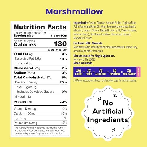 Magic Spoon Treats – 8 glutenfreie Proteinriegel, Marshmallow – High-Protein-Snack, zucker- und getreidefrei, kohlenhydratarm & keto-freundlich – gesunde Snacks für Erwachsene