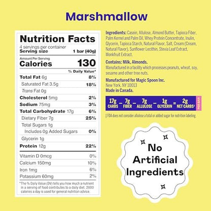 Magic Spoon Treats – 8 glutenfreie Proteinriegel, Marshmallow – High-Protein-Snack, zucker- und getreidefrei, kohlenhydratarm & keto-freundlich – gesunde Snacks für Erwachsene