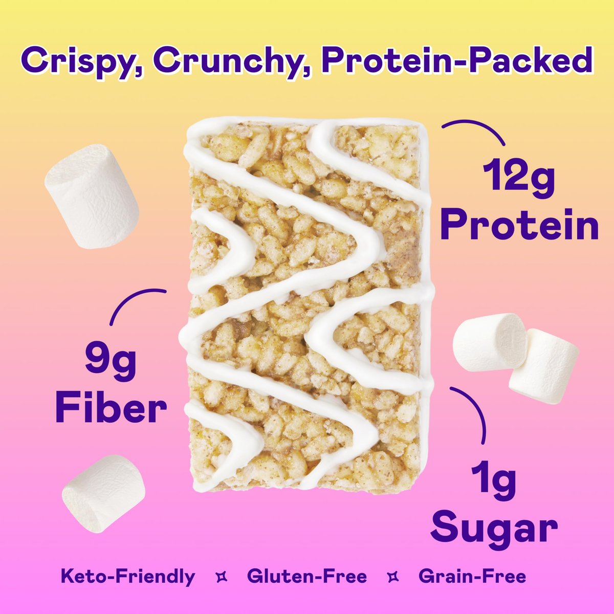 Magic Spoon Treats – 8 glutenfreie Proteinriegel, Marshmallow – High-Protein-Snack, zucker- und getreidefrei, kohlenhydratarm & keto-freundlich – gesunde Snacks für Erwachsene