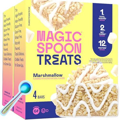 Magic Spoon Treats – 8 glutenfreie Proteinriegel, Marshmallow – High-Protein-Snack, zucker- und getreidefrei, kohlenhydratarm & keto-freundlich – gesunde Snacks für Erwachsene