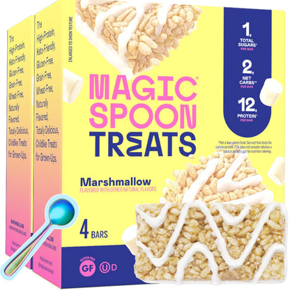 Magic Spoon Treats – 8 glutenfreie Proteinriegel, Marshmallow – High-Protein-Snack, zucker- und getreidefrei, kohlenhydratarm & keto-freundlich – gesunde Snacks für Erwachsene