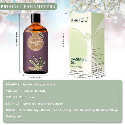 PHATOIL süßes Tabak Duftöl 100ml – Aromatherapie Öl für Diffuser, Kerzen- und Seifenherstellung
