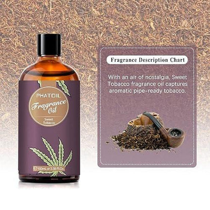 PHATOIL süßes Tabak Duftöl 100ml – Aromatherapie Öl für Diffuser, Kerzen- und Seifenherstellung